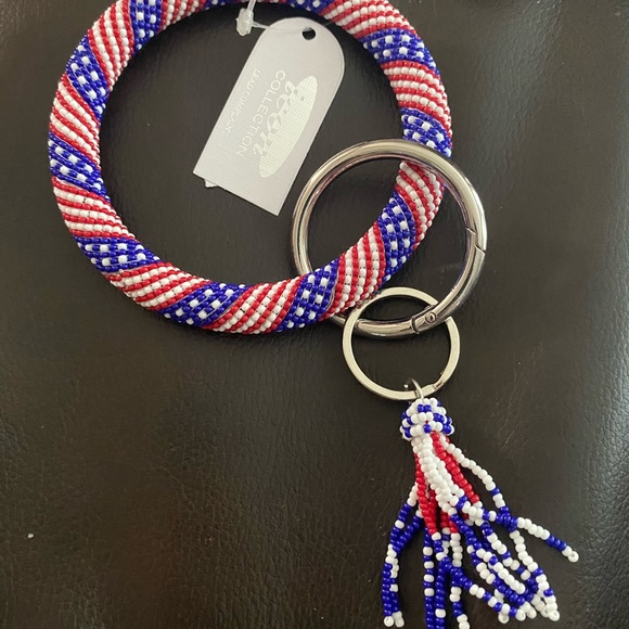 💎 TRENDY SEED BEAD  KEY CHAIN BANGLE 💎 - Picture 4 of 8